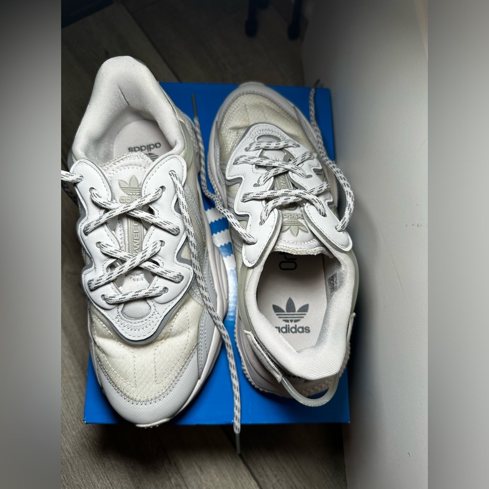 adidas Cream and White Athletic Shoes